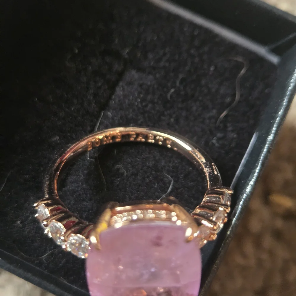 Lab Created Purple Kunzite Fuzed With GENUINE QUARTZ Rose Gold Plating
